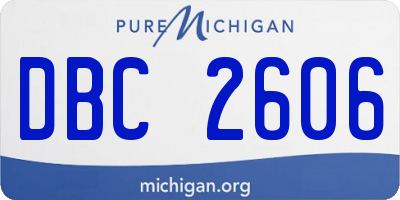 MI license plate DBC2606