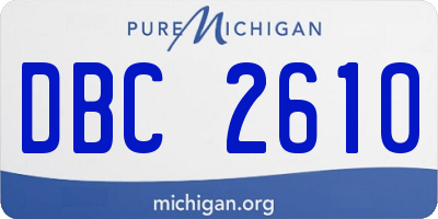 MI license plate DBC2610