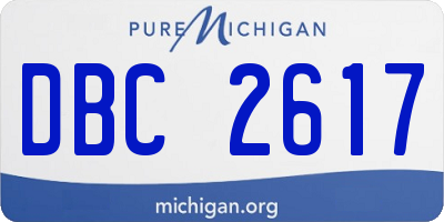 MI license plate DBC2617
