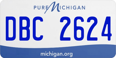 MI license plate DBC2624
