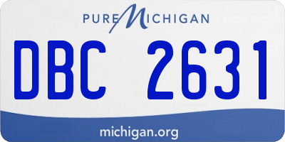 MI license plate DBC2631
