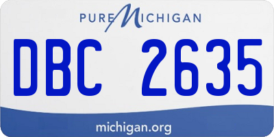 MI license plate DBC2635