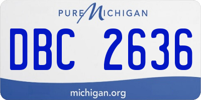 MI license plate DBC2636