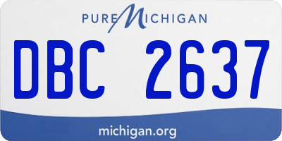 MI license plate DBC2637