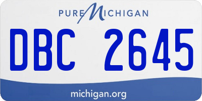 MI license plate DBC2645