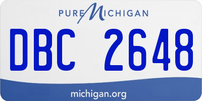 MI license plate DBC2648