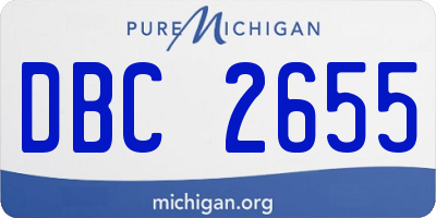 MI license plate DBC2655