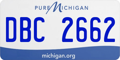 MI license plate DBC2662