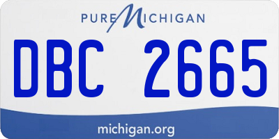 MI license plate DBC2665