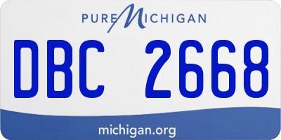 MI license plate DBC2668