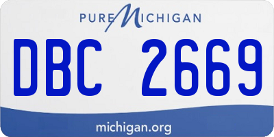 MI license plate DBC2669