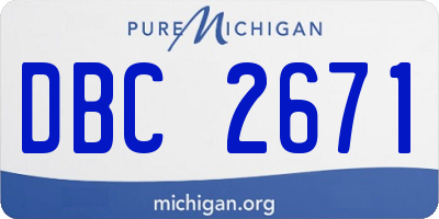 MI license plate DBC2671
