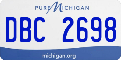 MI license plate DBC2698