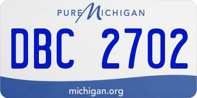 MI license plate DBC2702