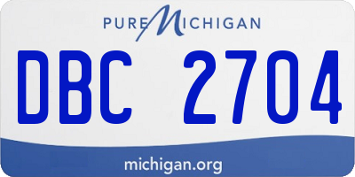 MI license plate DBC2704