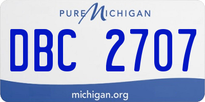 MI license plate DBC2707