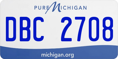 MI license plate DBC2708