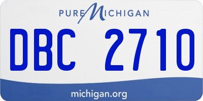 MI license plate DBC2710