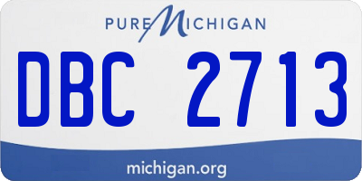 MI license plate DBC2713