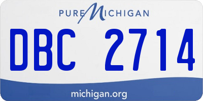 MI license plate DBC2714