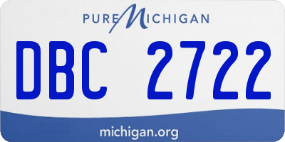 MI license plate DBC2722
