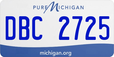 MI license plate DBC2725