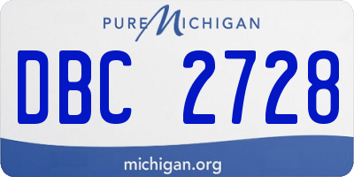 MI license plate DBC2728