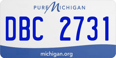 MI license plate DBC2731