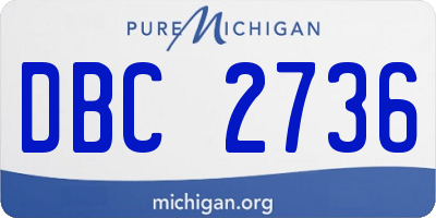 MI license plate DBC2736
