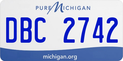 MI license plate DBC2742