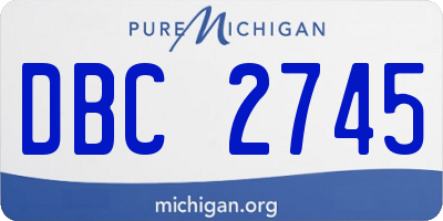 MI license plate DBC2745