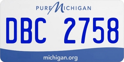 MI license plate DBC2758