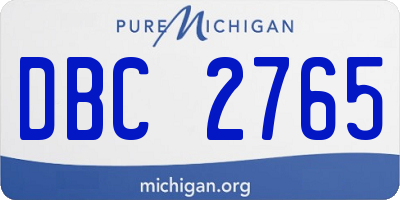 MI license plate DBC2765