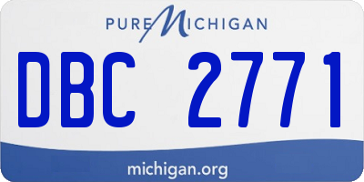 MI license plate DBC2771
