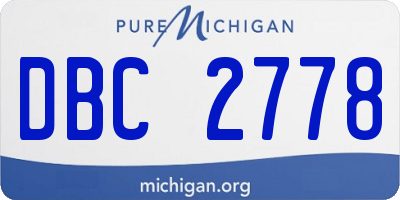 MI license plate DBC2778