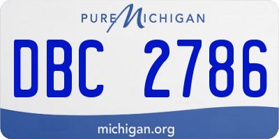 MI license plate DBC2786
