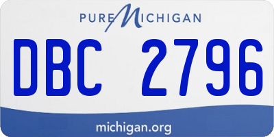 MI license plate DBC2796