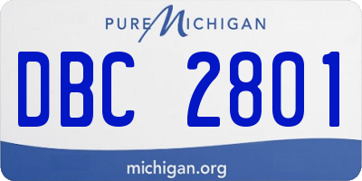 MI license plate DBC2801