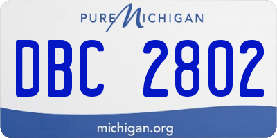 MI license plate DBC2802