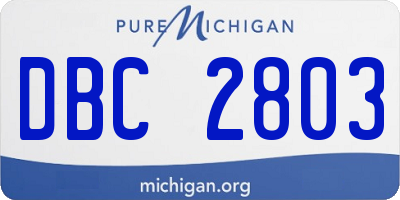 MI license plate DBC2803