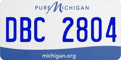 MI license plate DBC2804