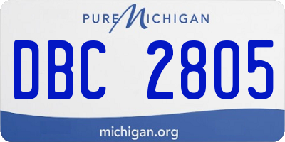MI license plate DBC2805