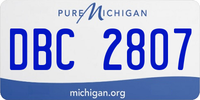 MI license plate DBC2807