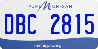 MI license plate DBC2815