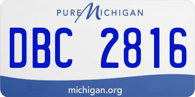 MI license plate DBC2816