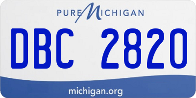 MI license plate DBC2820