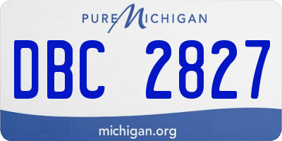 MI license plate DBC2827
