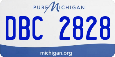 MI license plate DBC2828