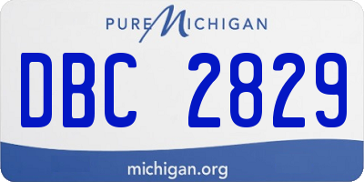 MI license plate DBC2829