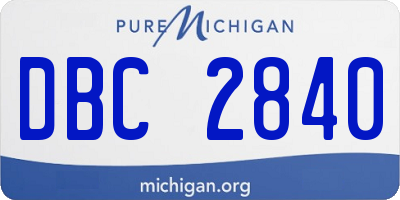 MI license plate DBC2840